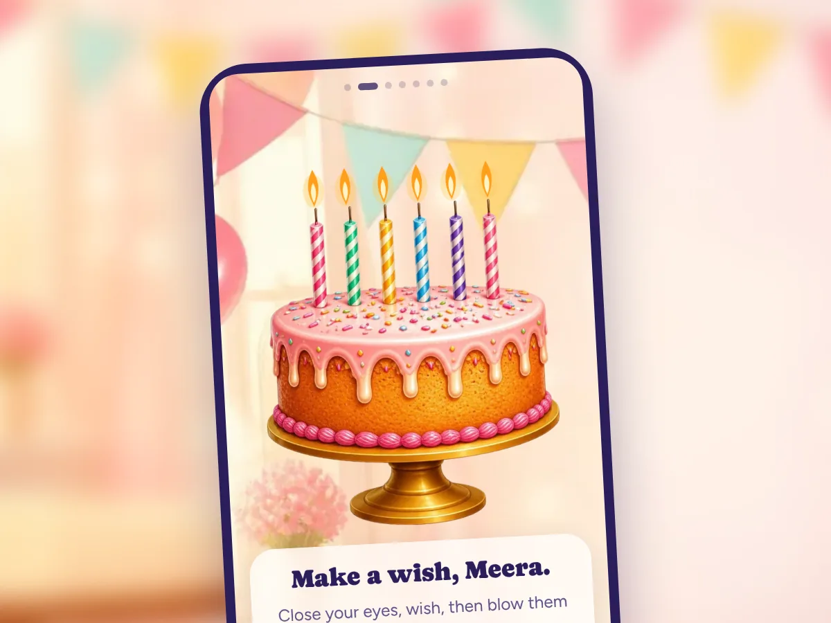 Make a Wish surprise website on a phone