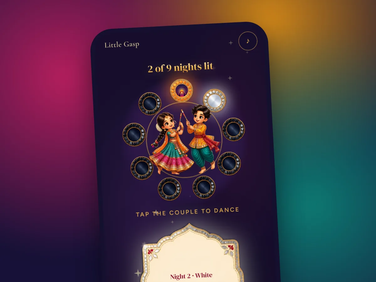 Garba Circle surprise website on a phone